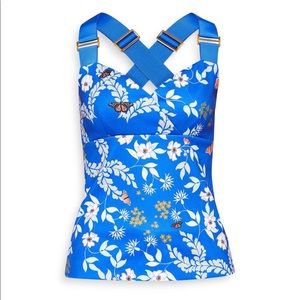 Ted Baker Blue Kyoto Gardens Cross-over Top Size 1